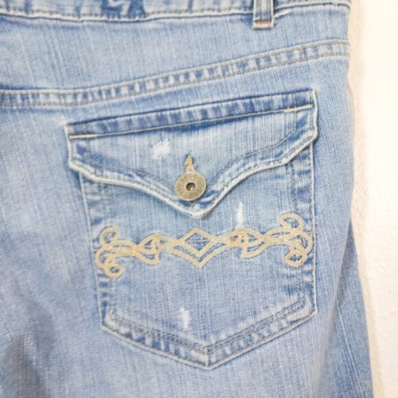 Aeropostale Hailey skinny flare midrise Cowgirl Tough flap pocket jeans 11/12 L - Picture 6 of 11